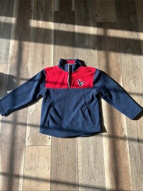 Kids Navy and Red Quarter-Zip Fleece Pullover with Team Logo